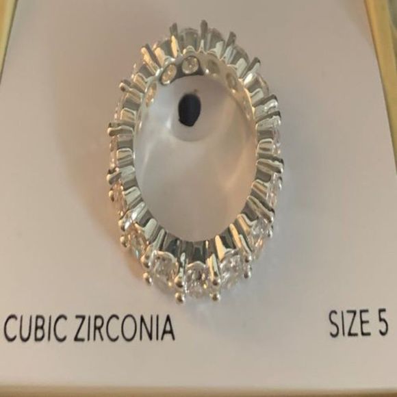 Charter Club Silver Plated Baguette Stone Band Ring free gift with each purchase - Picture 6 of 6